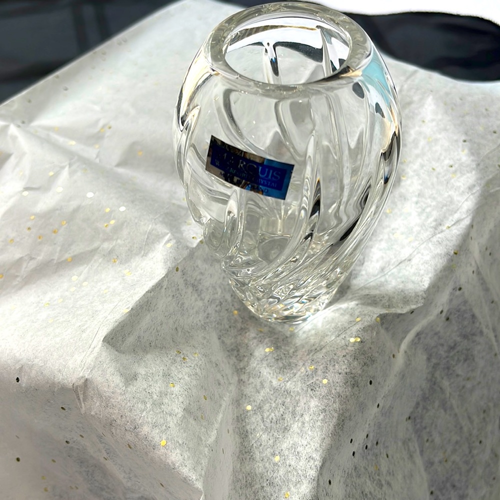 Waterford, Marquis, 5 inch crystal vase with tag, perfect condition